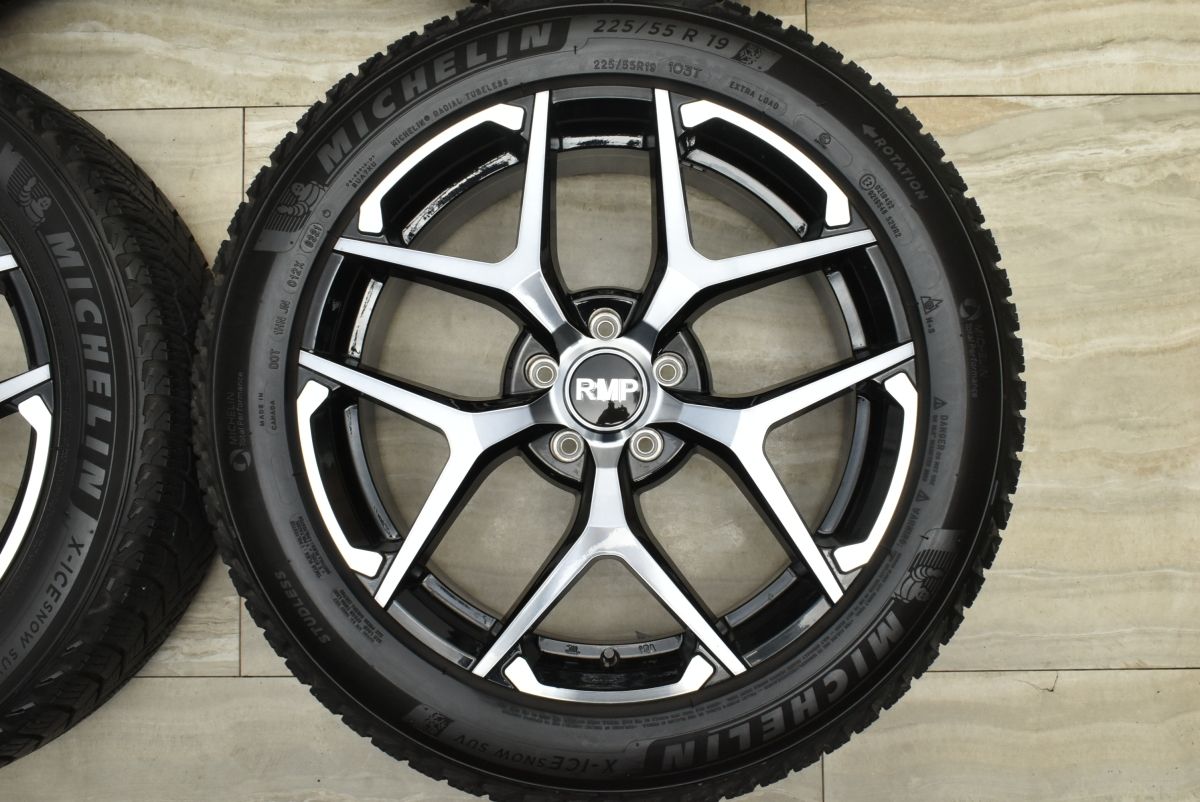  バリ溝 RMP 025 F 19 in 7 5 J 48 PCD 114 3 ミシュラン X ICE SNOW SUV 225 55 R RAV 4 ハリアー エクストレイル CX 8 19インチ タイヤ ホイールセット