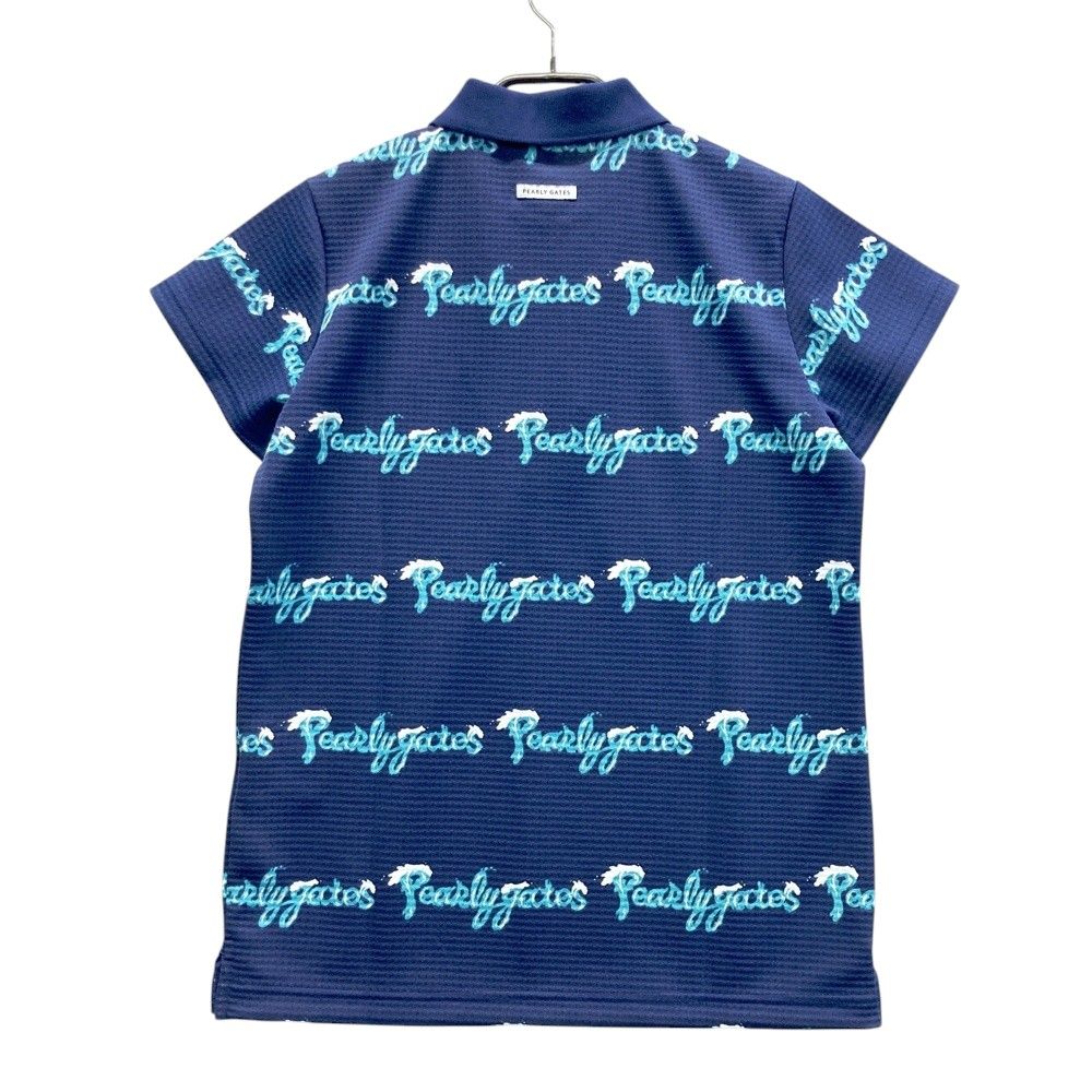 サイズ 1 PEARLY GATES パーリーゲイツ 055-1160522 半袖ポロシャツ ロゴ総柄 ネイビー系 240101475322 ゴルフウェア レディース ストスト