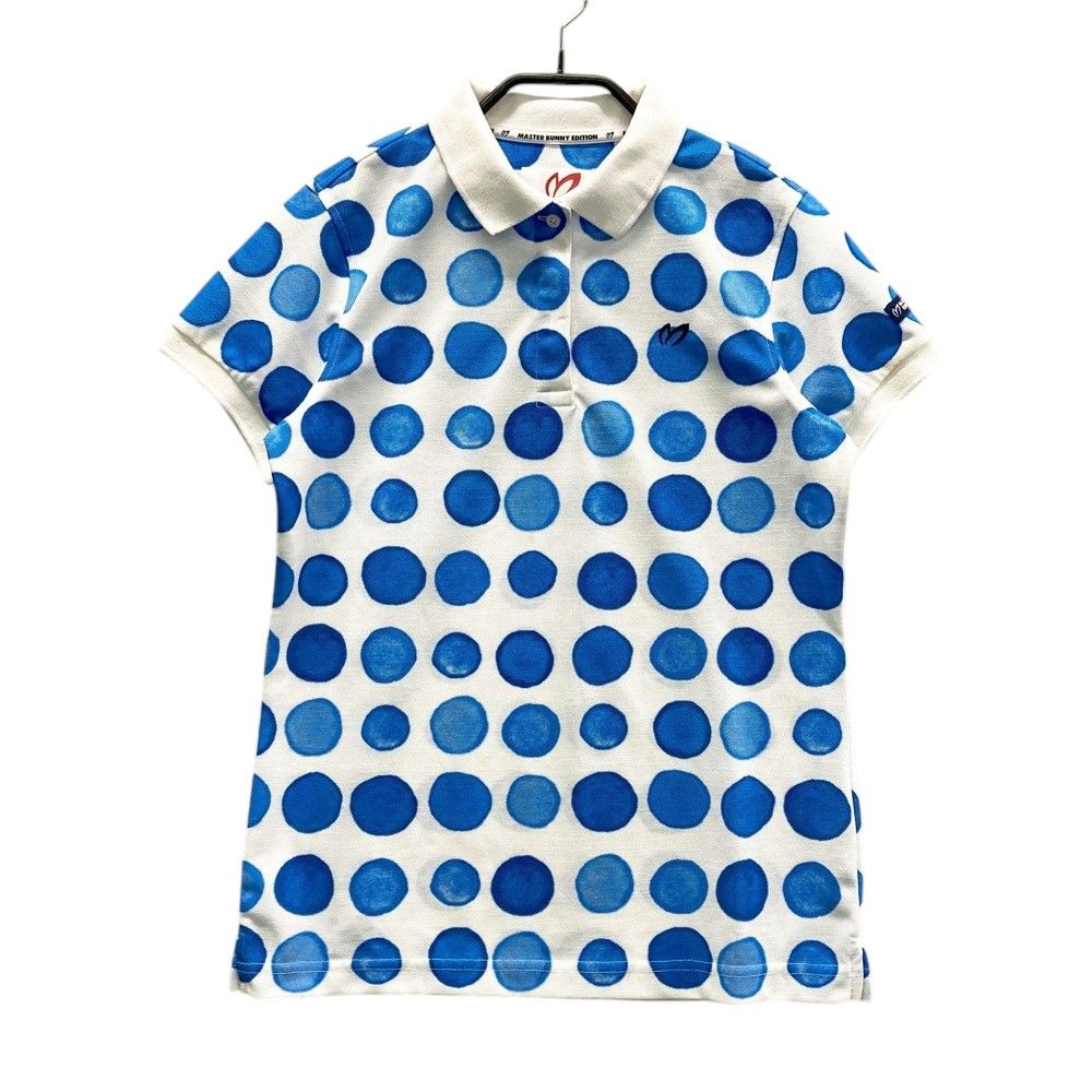 美品✨マスターバニーエディション　ゴルフウェア　ポロシャツ　小花柄　ブルー系 サイズ：1 MASTER BUNNY EDITION マスターバニーエディション 半袖