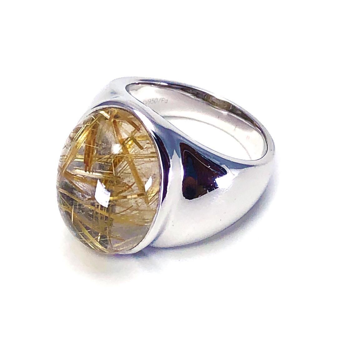 ゴールドルチルクォーツ 16号 ゴールドルチルクォーツ SV925 パラジウム シルバー ゴールド クリア