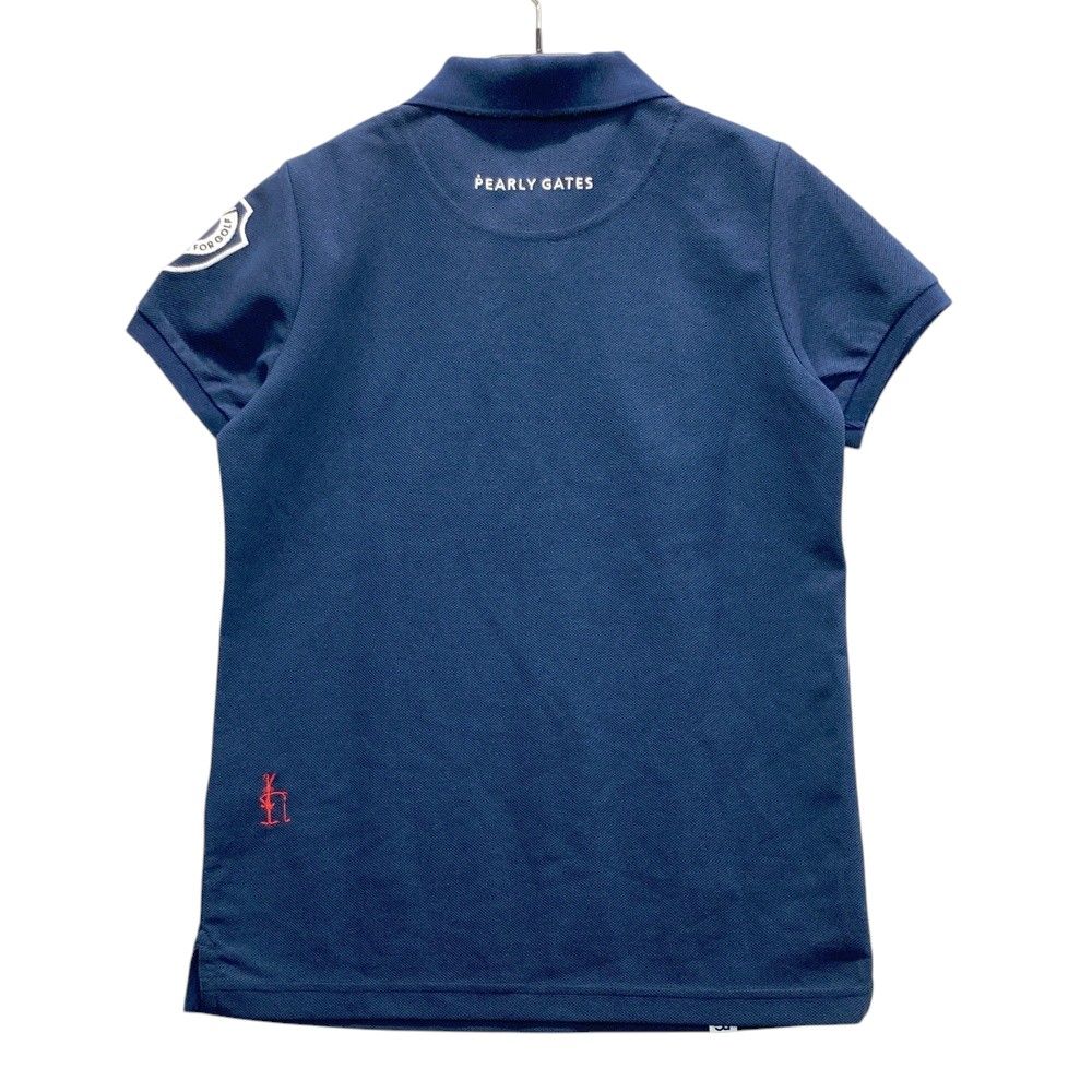 【新品】パーリーゲイツ　半袖シャツ　レディース サイズ：0 PEARLY GATES パーリーゲイツ 半袖ポロシャツ ネイビー系
