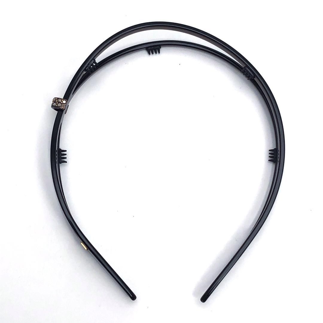 補正バンド付 Alexandre de paris アレクサンドル ドゥ パリ カチューシャ アセテート スワロフスキー ブラック レッド DECORATOM_COM_BR