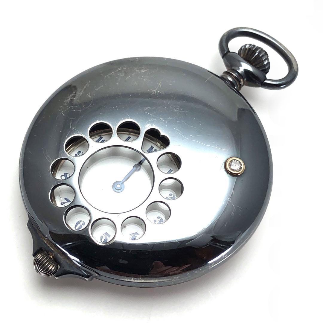 電池交換済み TECHNOS テクノス SV925製ケース 懐中時計 178040.20.53 クォーツ SV925 ケースのみ シルバー ホワイト