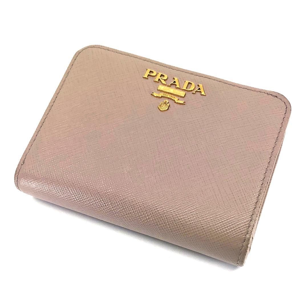 美品】PRADA プラダ／二つ折り財布 ML018/230-A／商品名／サフィアーノ