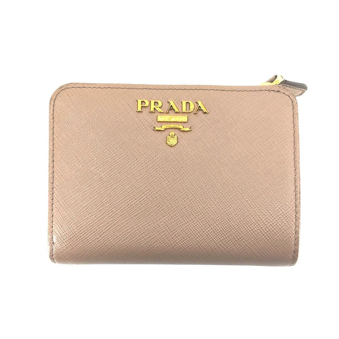 【美品】プラダ 長財布 二つ折り財布 サフィアーノレザー 小銭入れ付き ベージュ 美品】PRADA プラダ／二つ折り財布 ML018/230-A／商品名／サフィアーノ