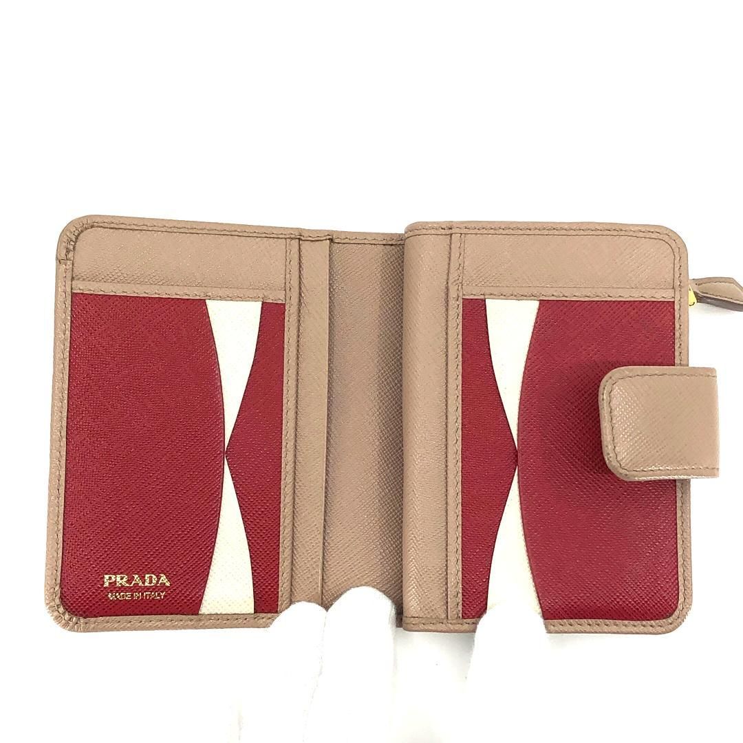 美品】PRADA プラダ／二つ折り財布 ML018/230-A／商品名／サフィアーノ