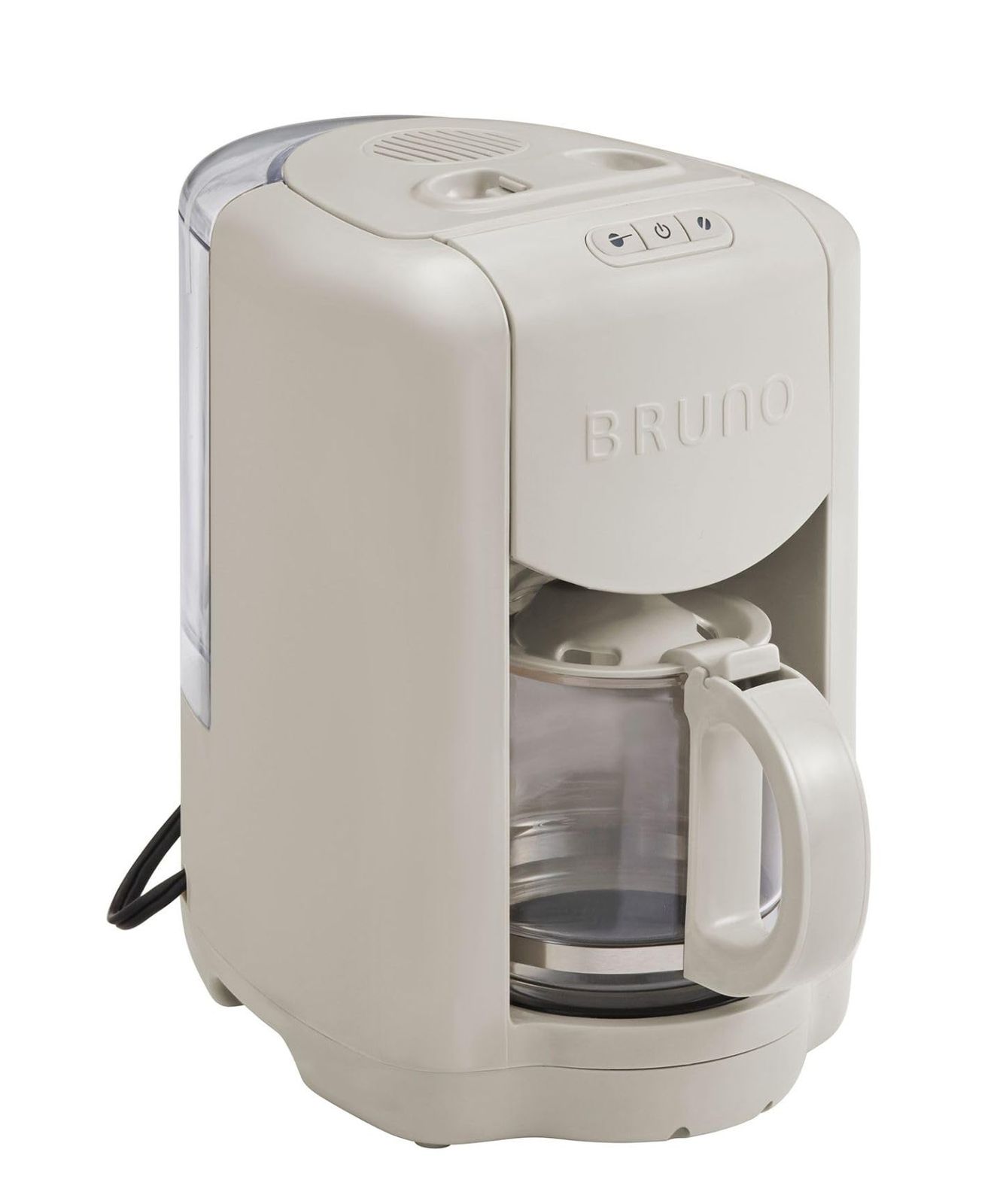 BRUNO ブルーノ コーヒーメーカー 全自動 ミル付き コーヒー 豆挽き ドリップ コンパクト 小型 ペーパーレス メッシュフィルター 2杯～5杯 オートオフ おしゃれ グレージュ BOE151-GRG