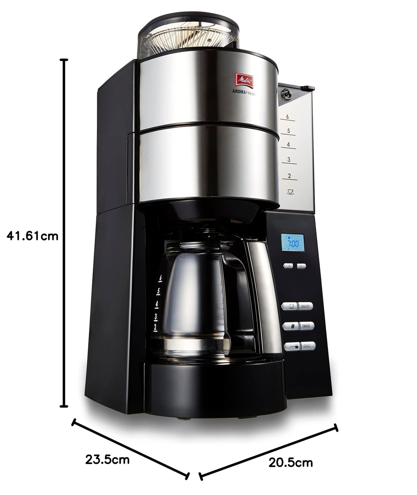 メリタ Melitta 全自動フィルターペーパー式 コーヒーメーカー アロマフレッシュ 6杯用 AFG 622-1 B ブラック
