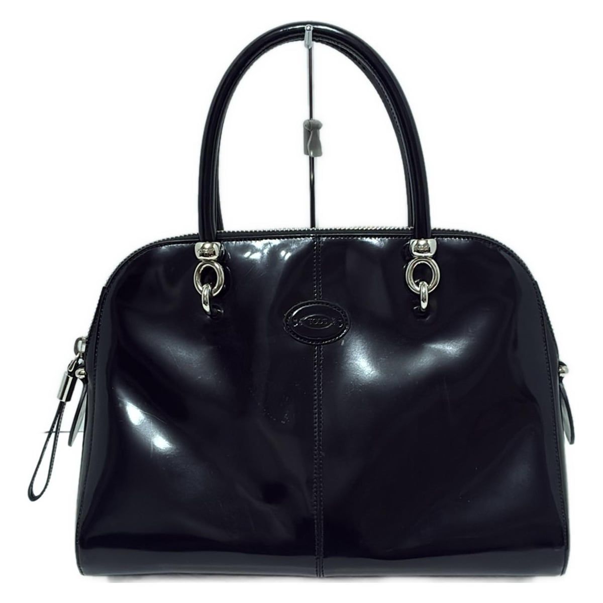 TOD's トッズ ハンドバッグ ブラック 黒色 レザー ロゴ 保存袋 ランクA