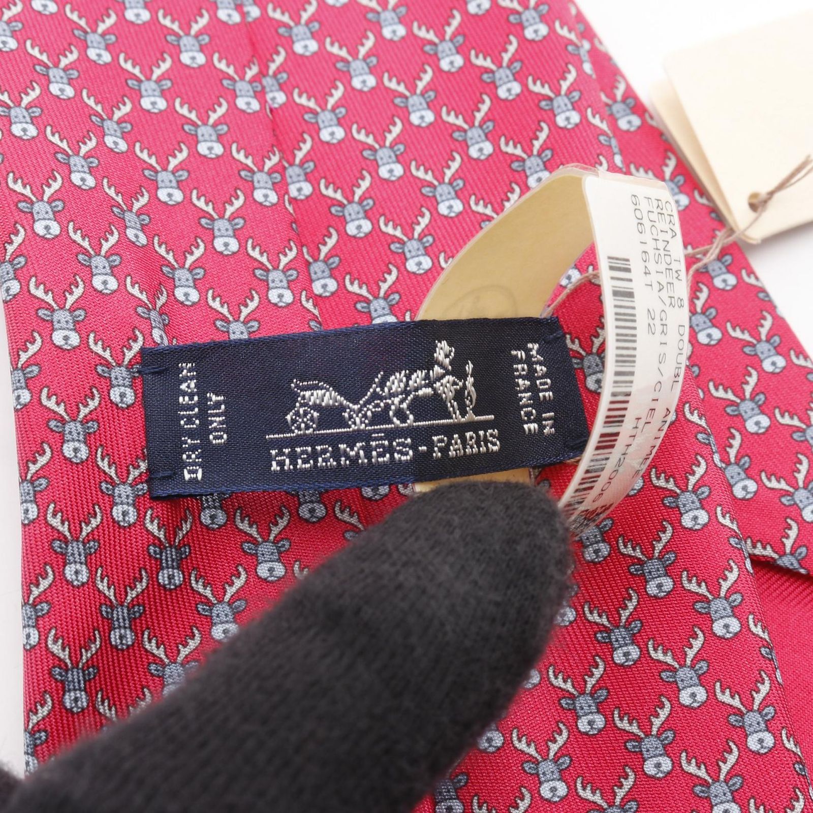 エルメス HERMES ネクタイ レインディア シルク ネクタイ メンズ 未  