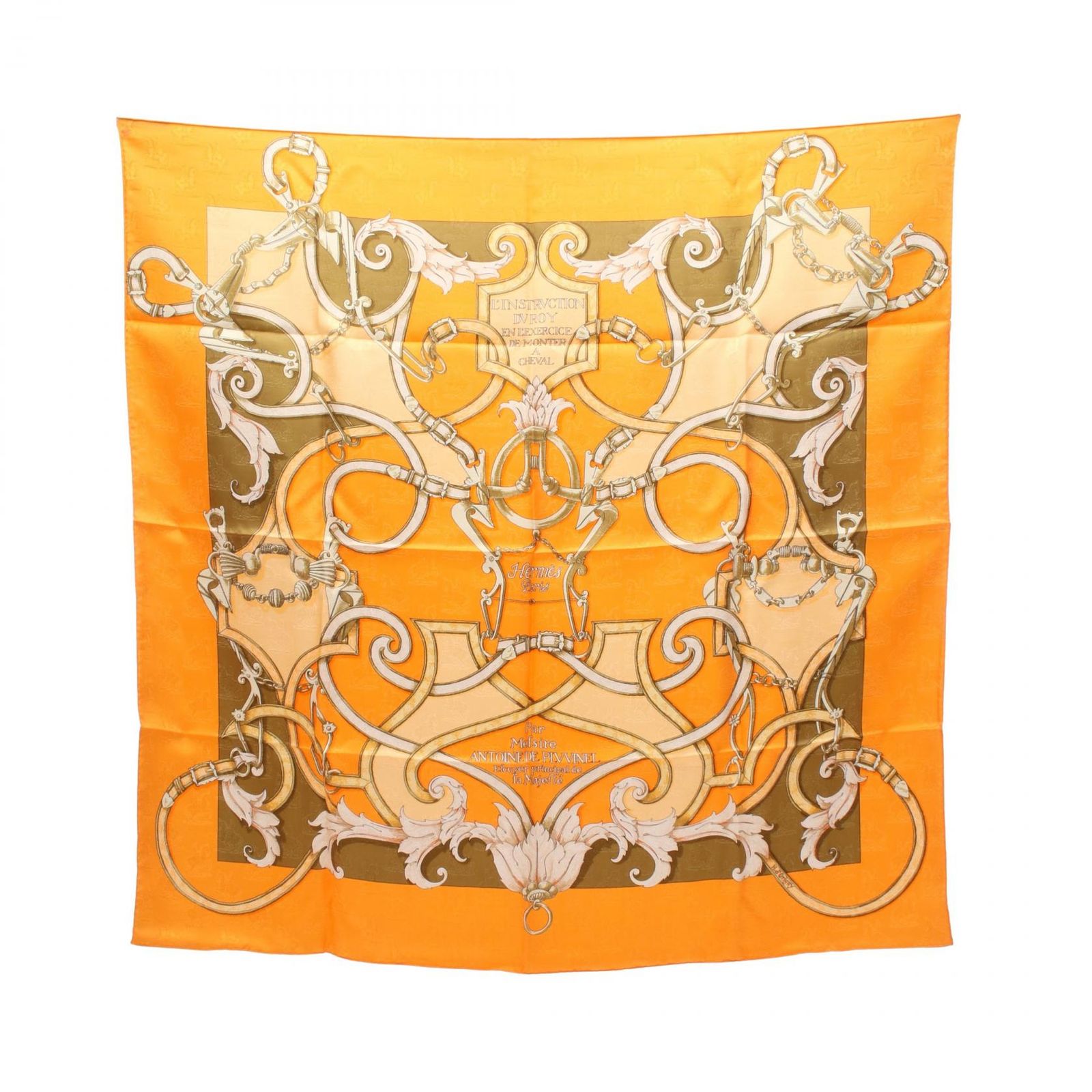 エルメス HERMES スカーフ カレ90 L INSTRVCTION DV ROY シルク カレ90 レディース Used A