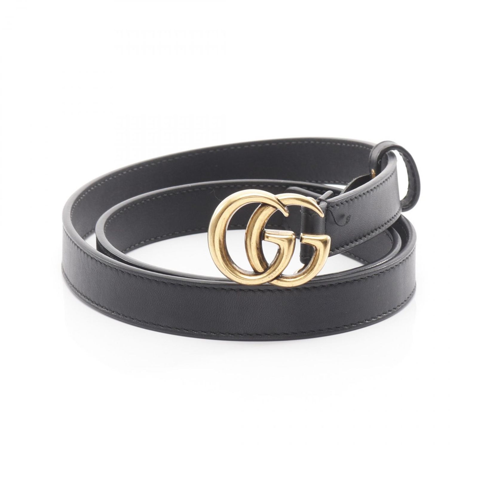 未使用級✨ボッテガ◇トライアングルナローベルト　細身黒レザーシルバー金具 未使用級✨ボッテガ◇トライアングルナローベルト 細身黒レザー