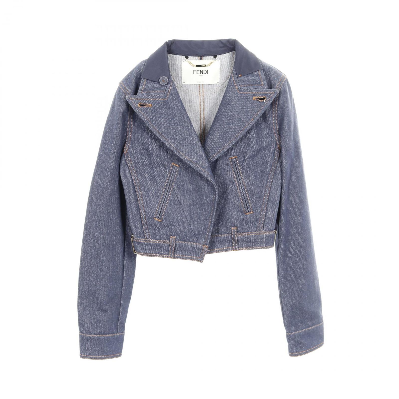 フェンディ FENDI デニムジャケット コットン ジャケット レディース Used A