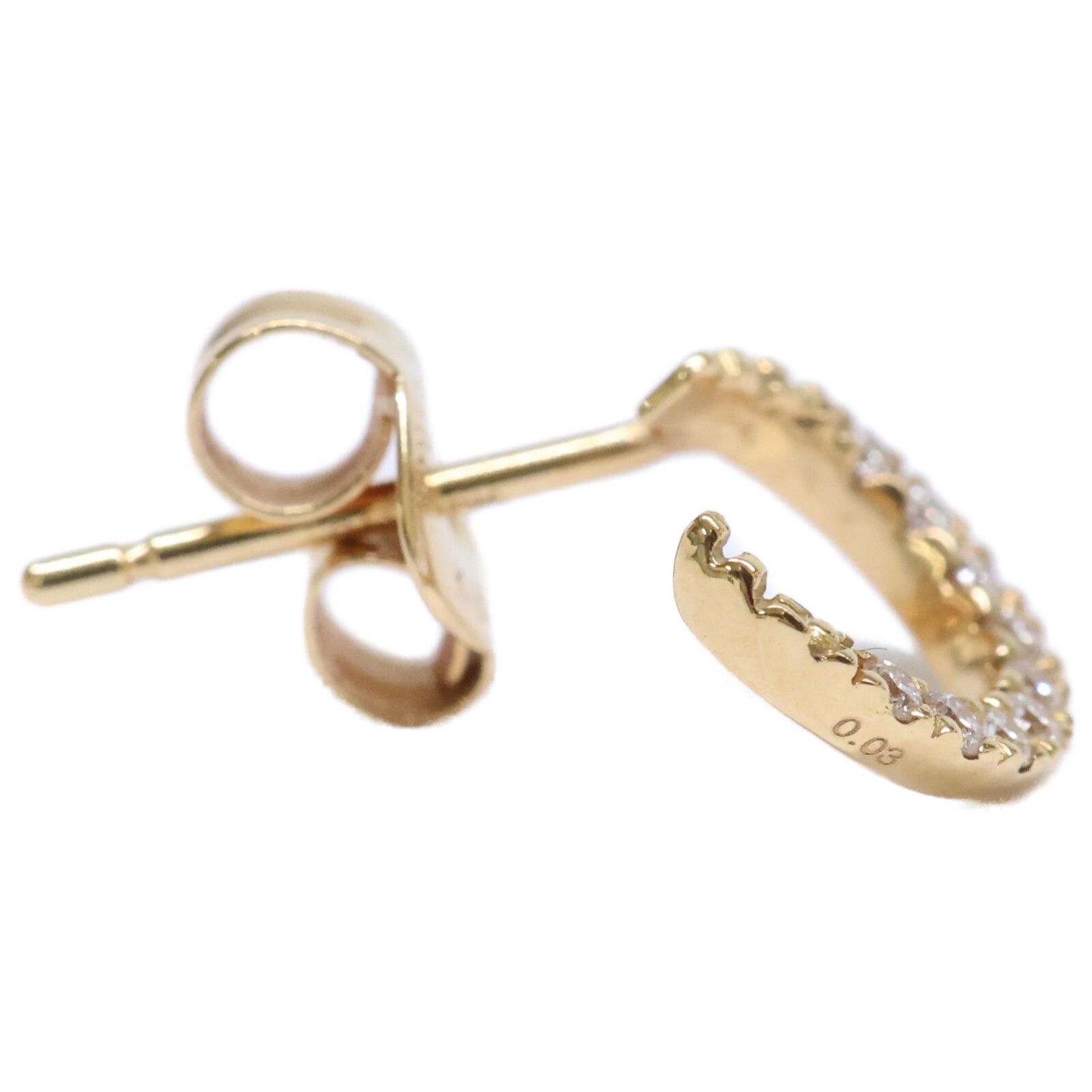 STAR JEWELRY スタージュエリー K18 0.03 DIAMOND MOON PIERCED