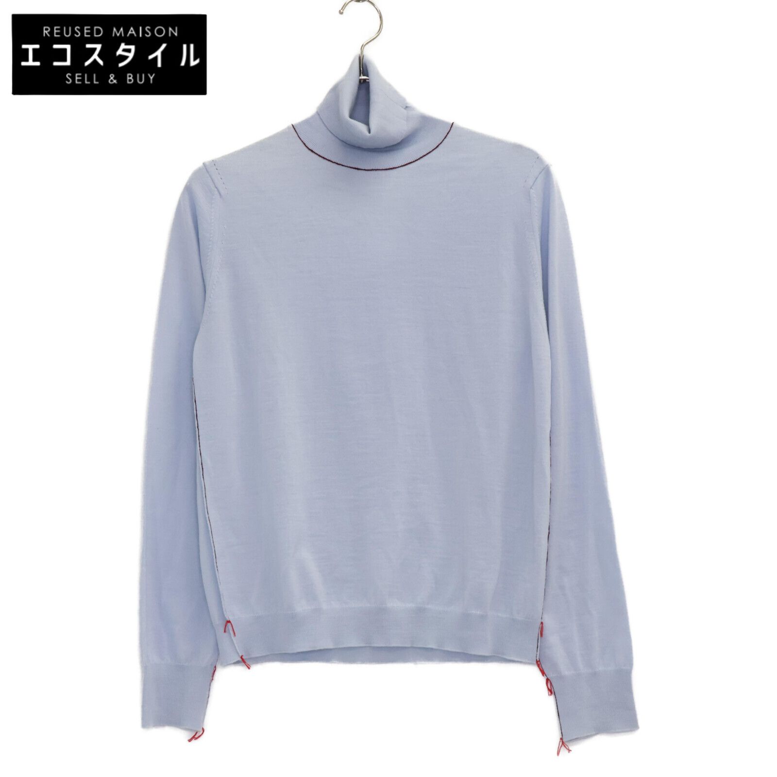 Maison Margiela メゾンマルジェラ ブルー SI0HA0006 ワークインプログレス ハイネックセーター S