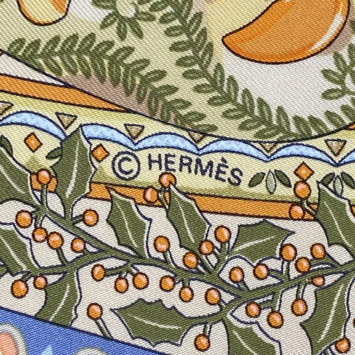 HERMES エルメス スカーフ カレ90 ピンクベージュ×アイボリー×マルチ Axis Mundi