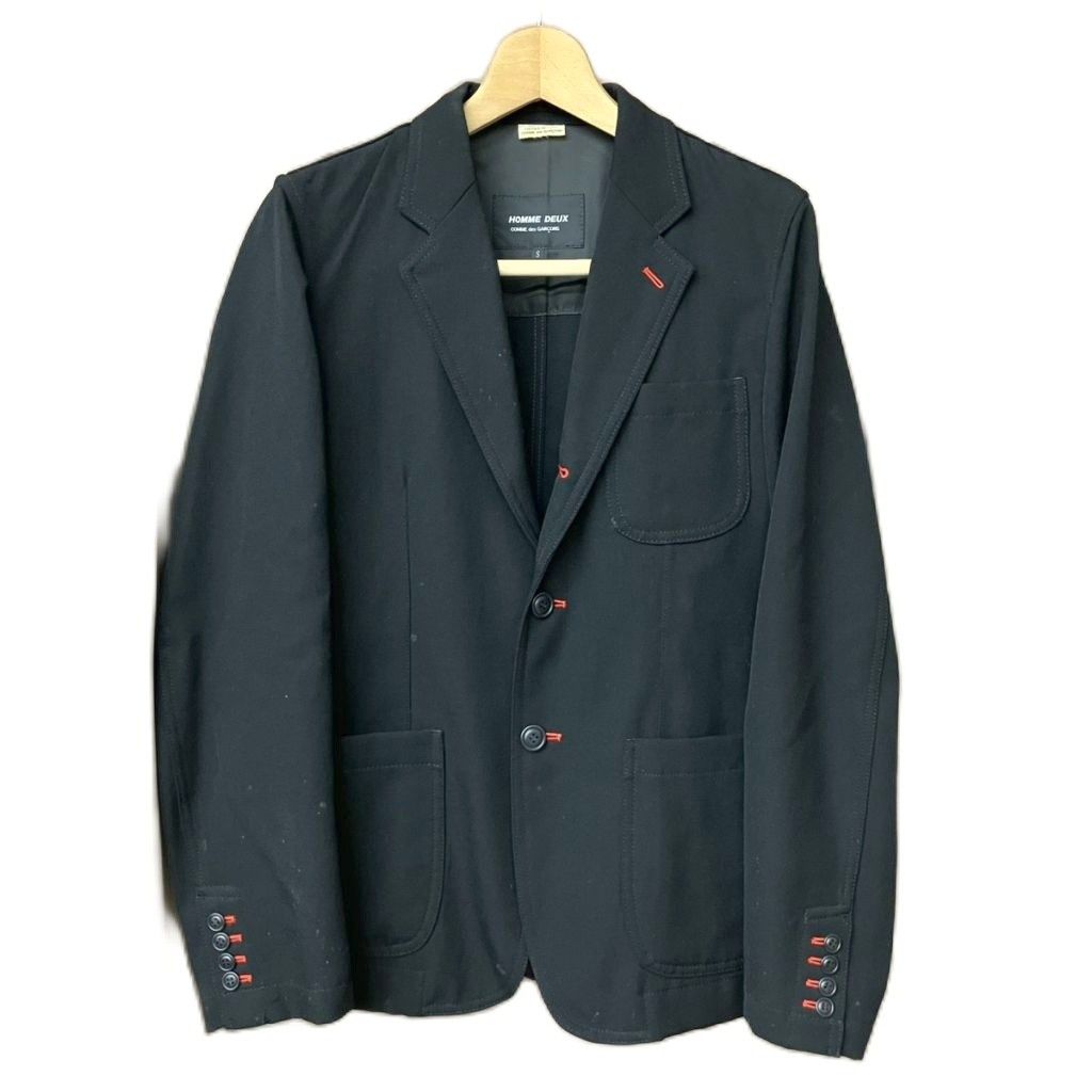 コムデギャルソンオムドゥ COMME des GARCONS HOMME DEUX ウール縮絨3Bジャケット テーラードジャケット S ブラック DL-J047 メンズ