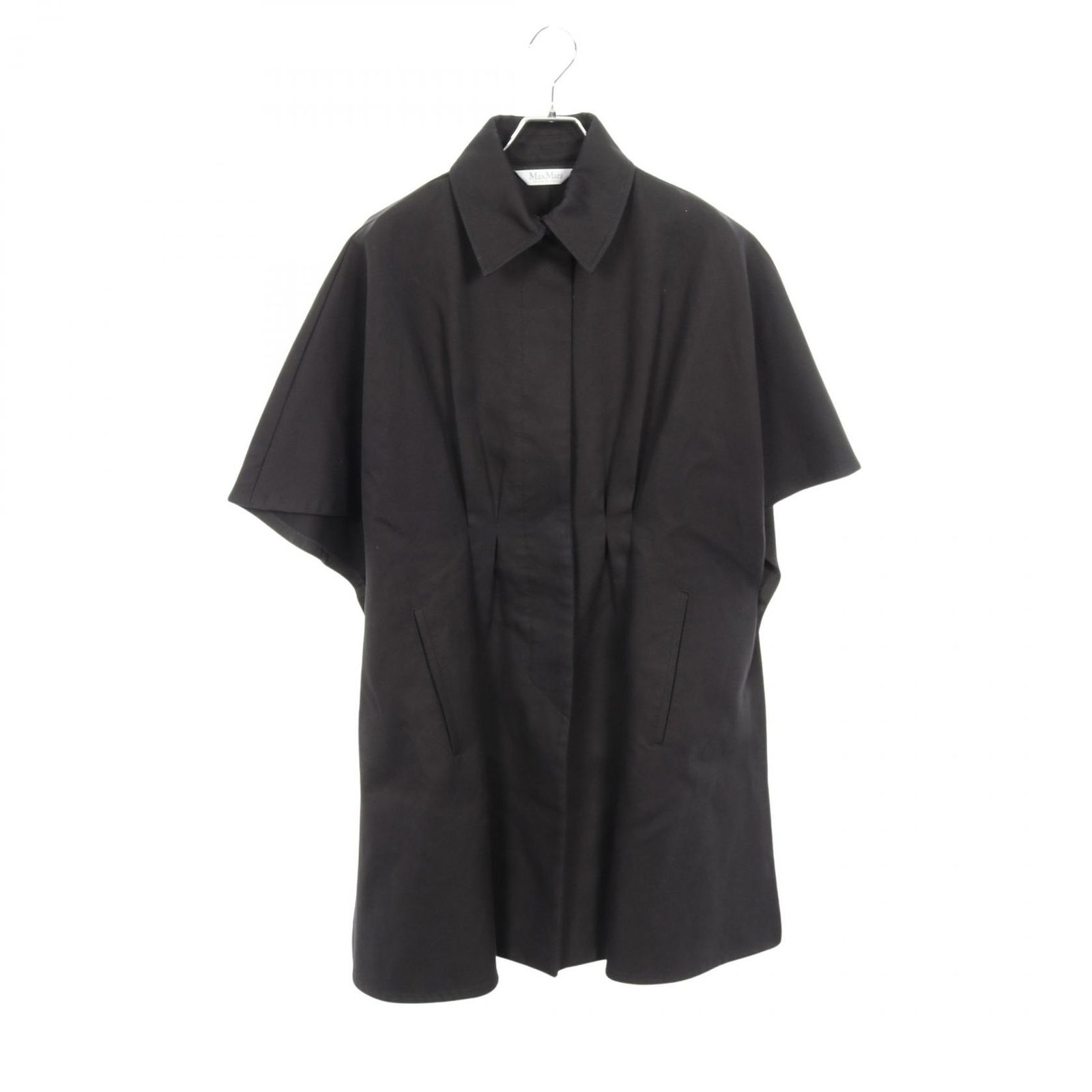 マックスマーラ MAX MARA ケープ ポンチョ ブラック その他 ケープ コート ブラック レディース Used B