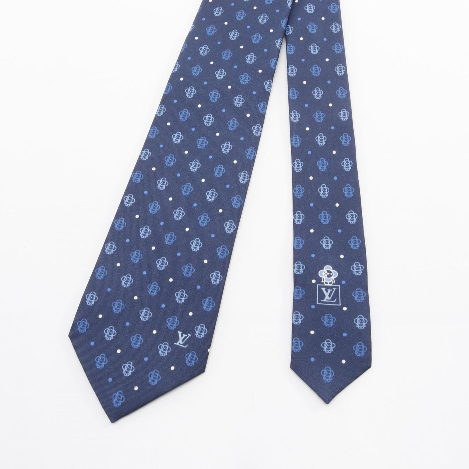 ルイ ヴィトン LOUIS VUITTON ネクタイ ヴィヴィエンヌ アウトライン マリーヌ M 94793 シルク メンズ A