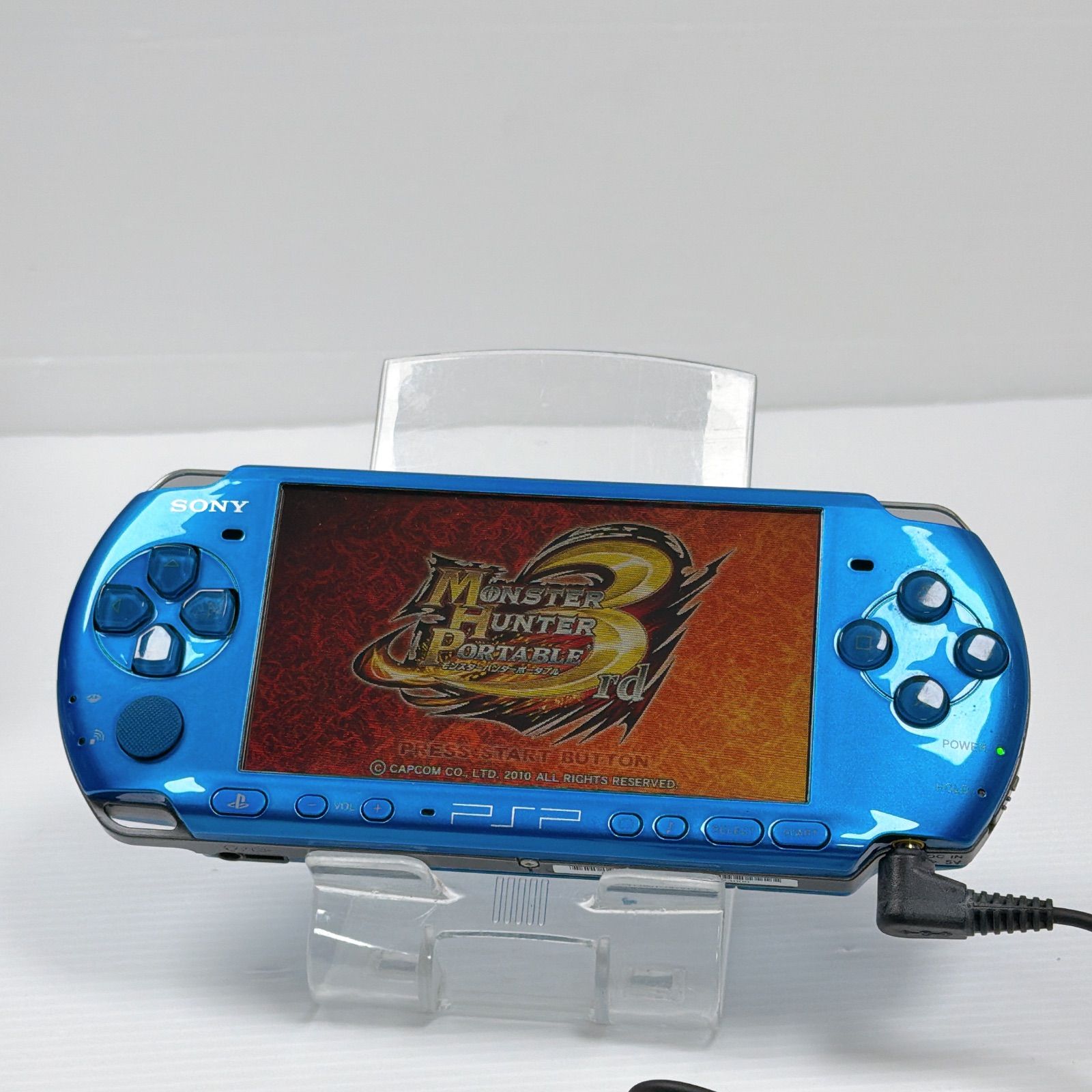 PSP 3000 バイブラントブルー 外装 動作 済み 遊べるセット FW6.60 ソニー プレイステーション ポータブル SONY PlayStation Portable psp3000