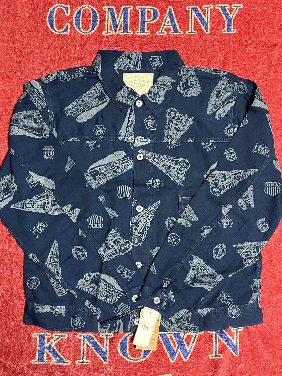 XL RRL インディゴ レイルロード プリント ツイル ジャケット ダブルアールエル