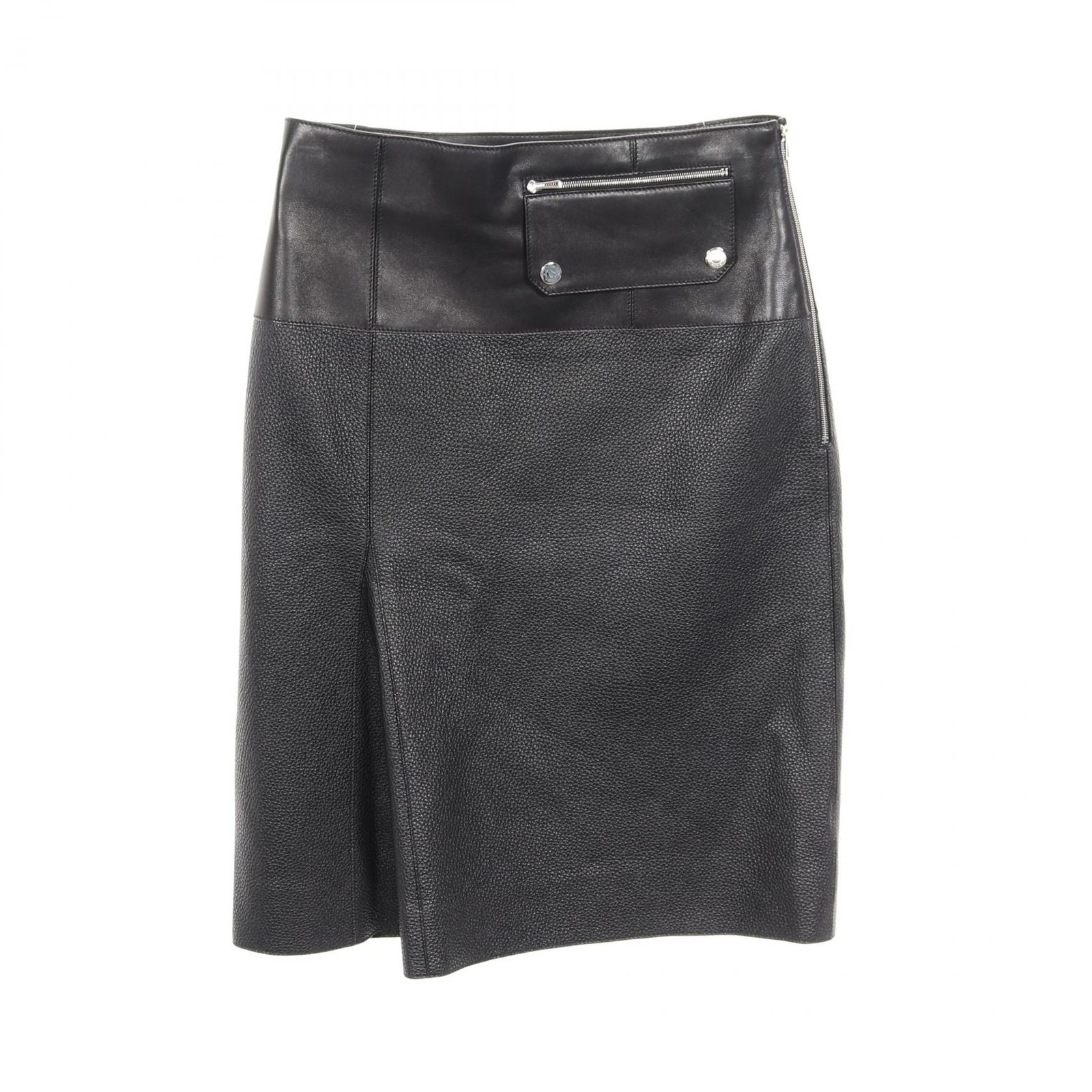 エルメス HERMES スカート セリエボタン レザー スカート レディース Used A