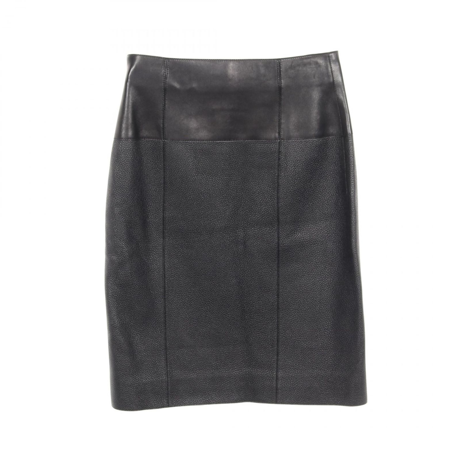 エルメス HERMES スカート セリエボタン レザー スカート レディース Used A