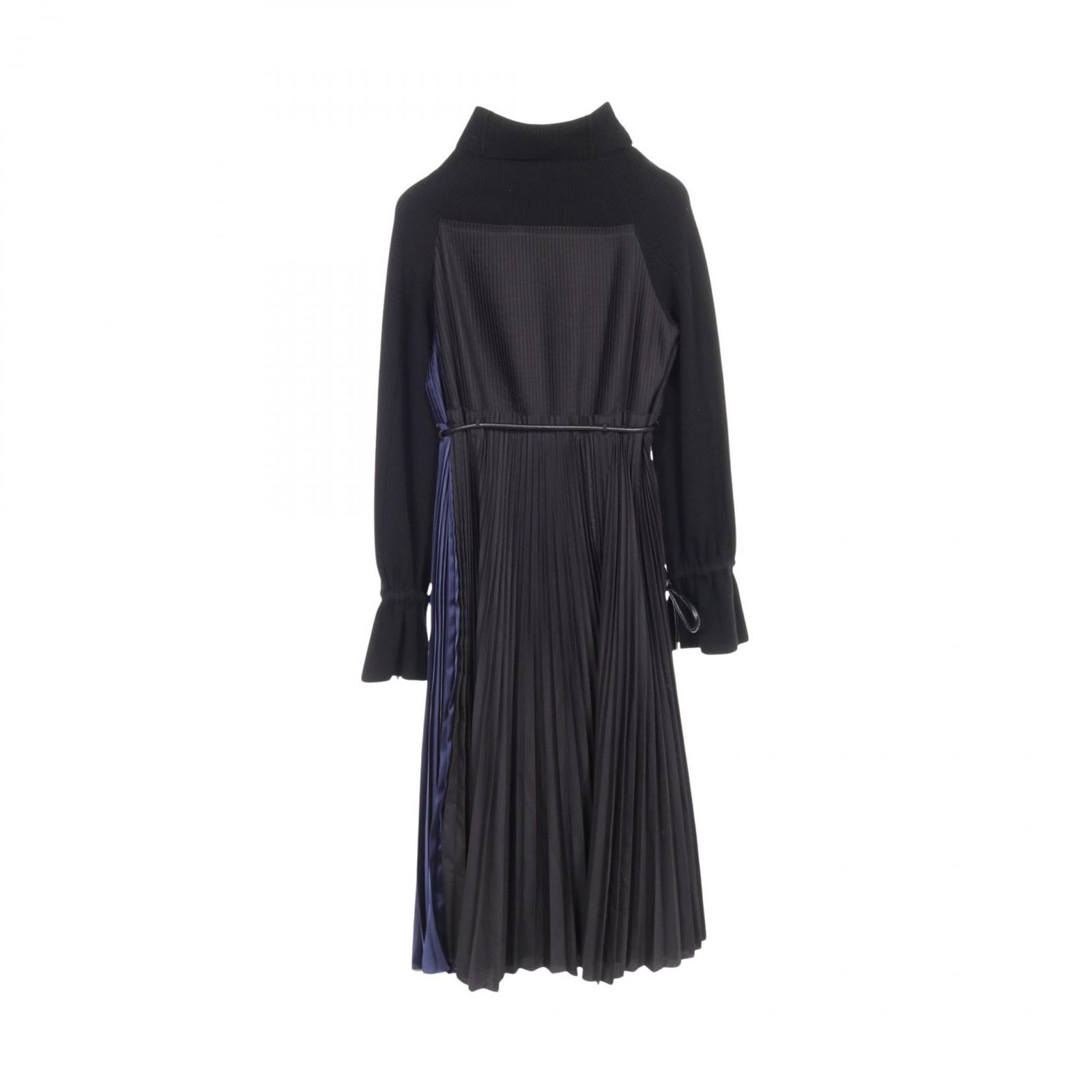 サカイ Sacai ワンピース プリーツ ウール ナイロン ワンピース レディース Used A