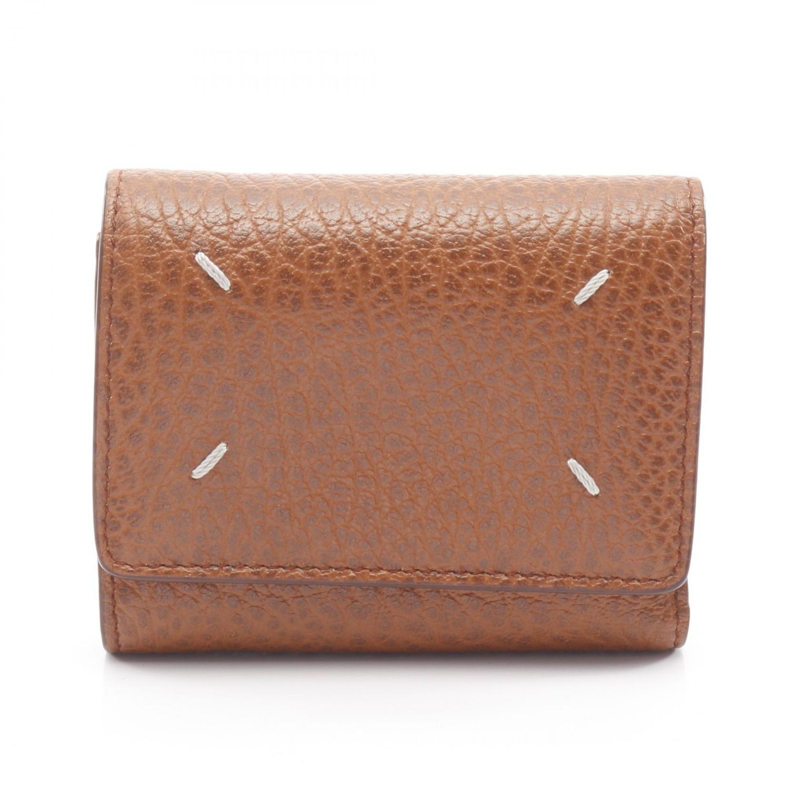 メゾンマルジェラ11 Maison Margiela 11 三つ折り財布 4ステッチ コンパクトウォレット SA3UI0010 ブラウン レザー 三つ折り財布 ユニセックス Used A