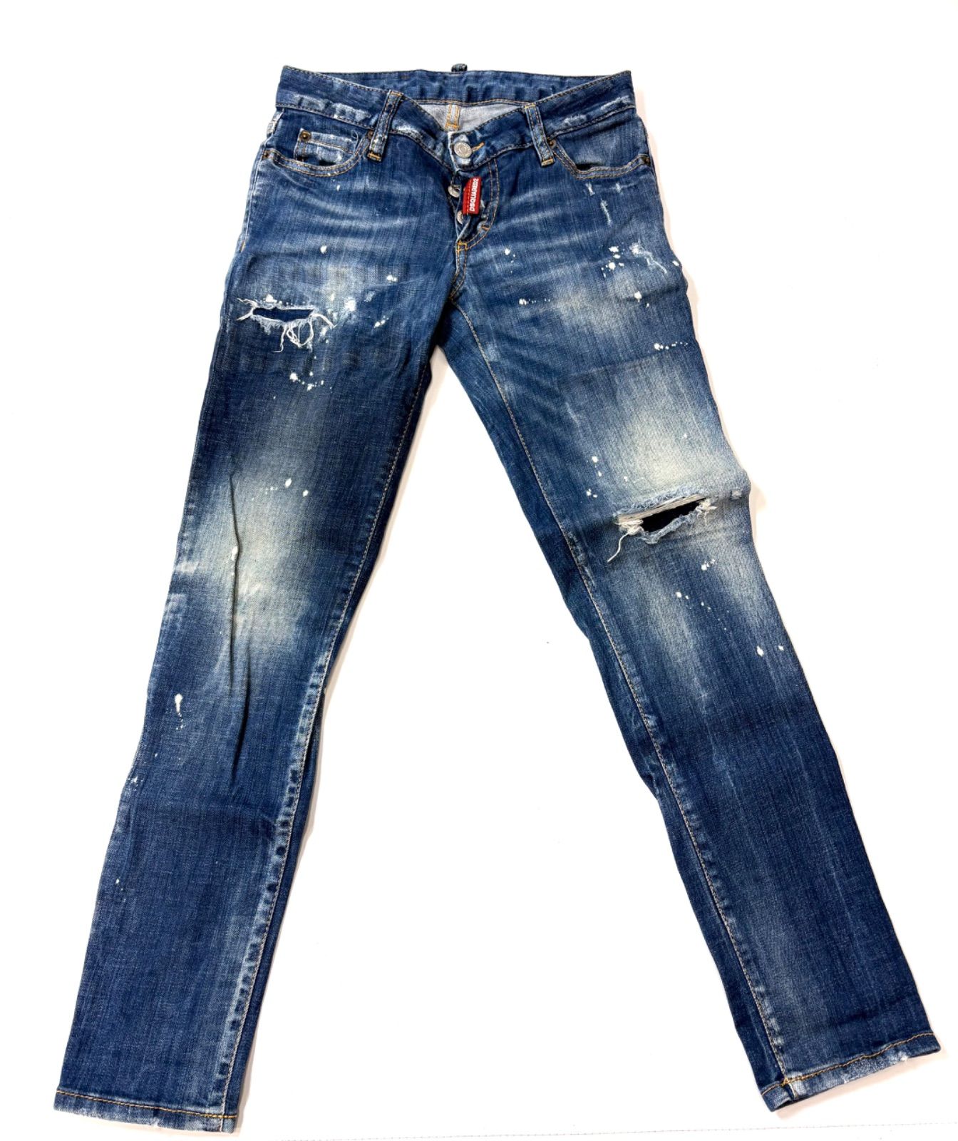 ディースクエアード ダメージ加工 デニム ジーンズ ジーパン ブルー レディース サイズ36