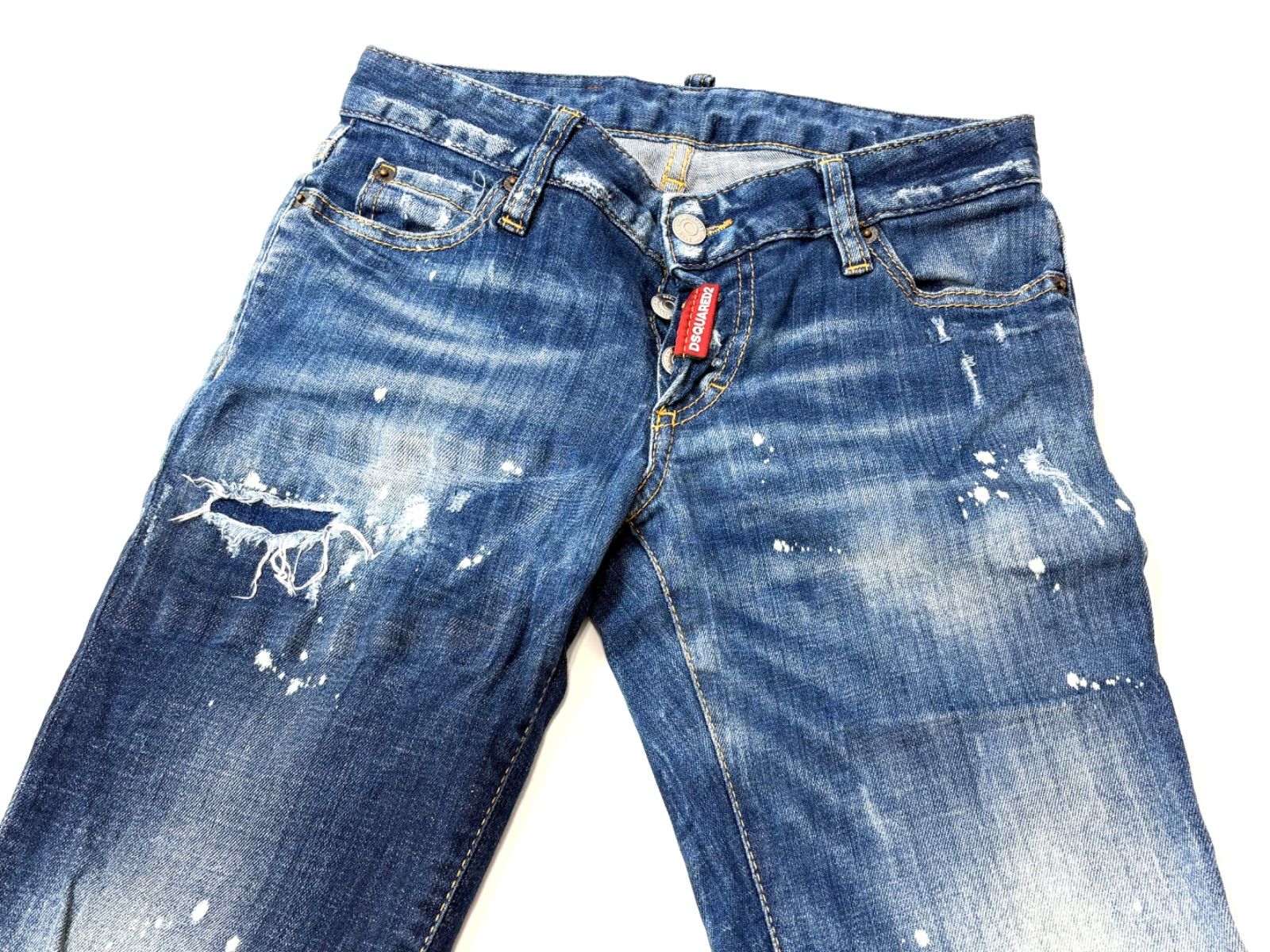 DSQUARED2 S72LB0353 ディースクエアード ダメージ加工 デニム ジーンズ ジーパン ブルー レディース サイズ36
