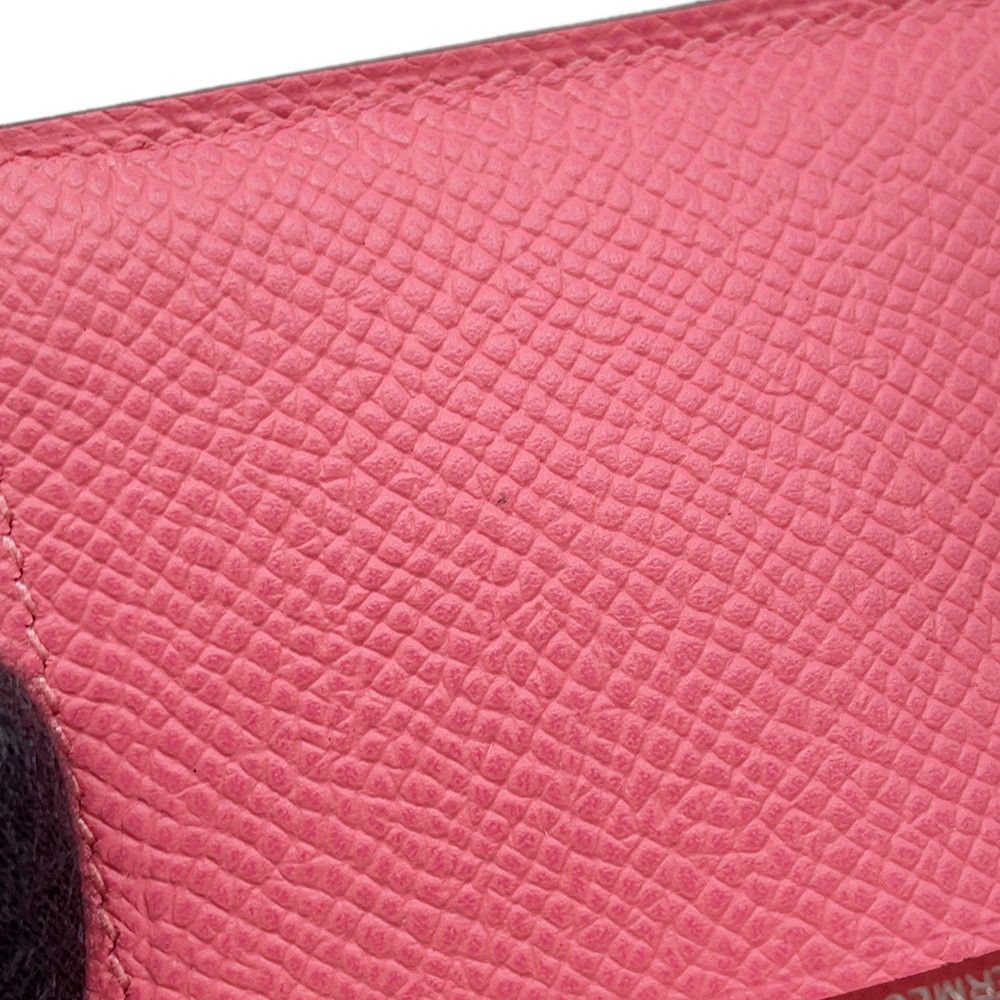 かわいい エルメス カードケース ベアン ミニ 小銭入れ付き ローズアザレ シルバー金具 エプソン K刻印 HERMES 名刺入れ コインケース 完売商品