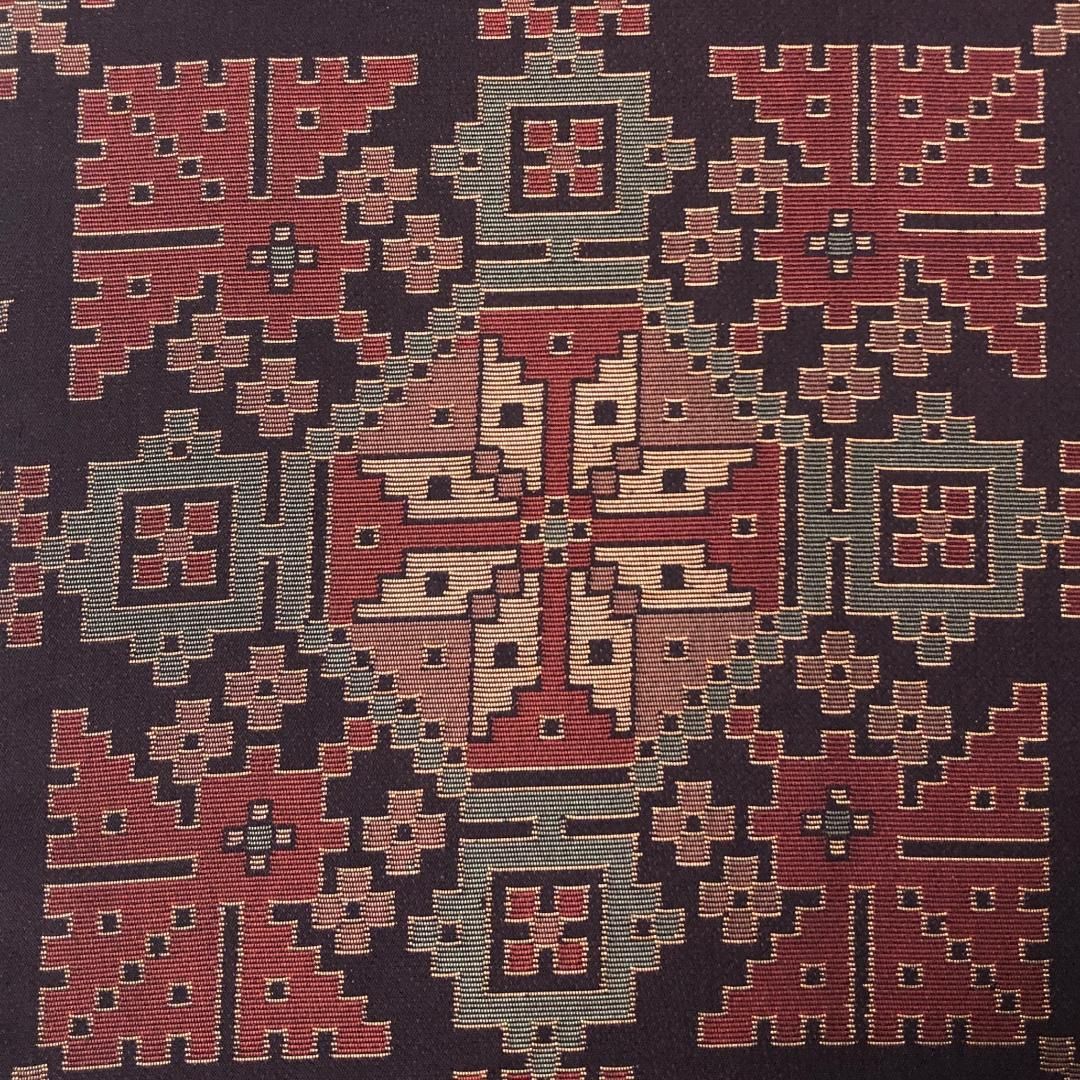 名古屋帯 源氏香 丸に花模様 金糸 印度藍色 O-5698 銀座【H-