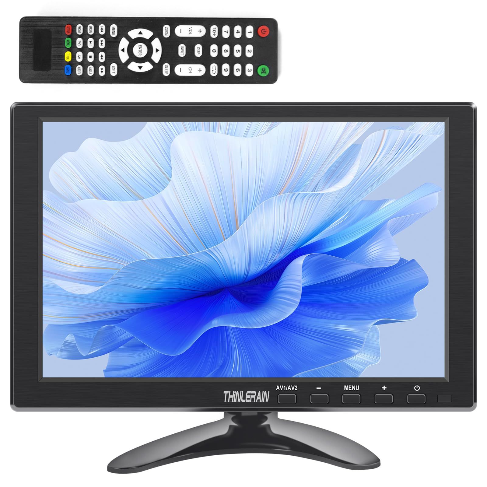 Thinlerain 10.1インチモニター 小型 ディスプレイ 液晶ディスプレイ モニター HDMI VGA AV BNC USB ポート 1920x1200 16 10 178°視野 VESAマウント スピーカー内蔵 リモコン