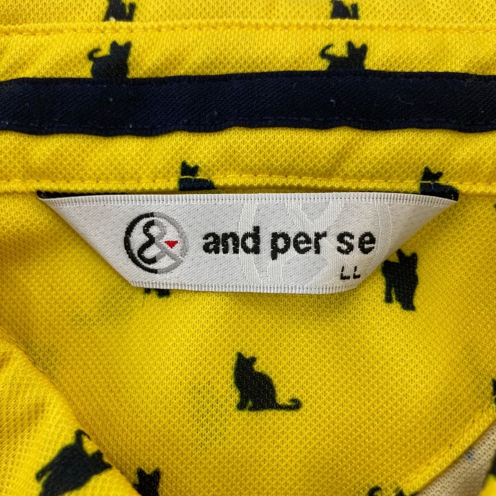 サイズ LL AND PER SE アンパスィ 半袖ポロシャツ ボタンダウン 総柄 イエロー系 240101545953 ゴルフウェア メンズ ストスト LLC-HASEGAWATOSO_COM