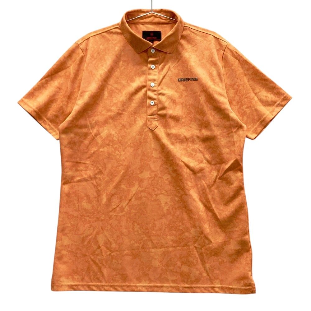 サイズ XL BRIEFING GOLF ブリーフィング 半袖ポロシャツ 総柄 オレンジ系 240101547113 ゴルフウェア メンズ ストスト