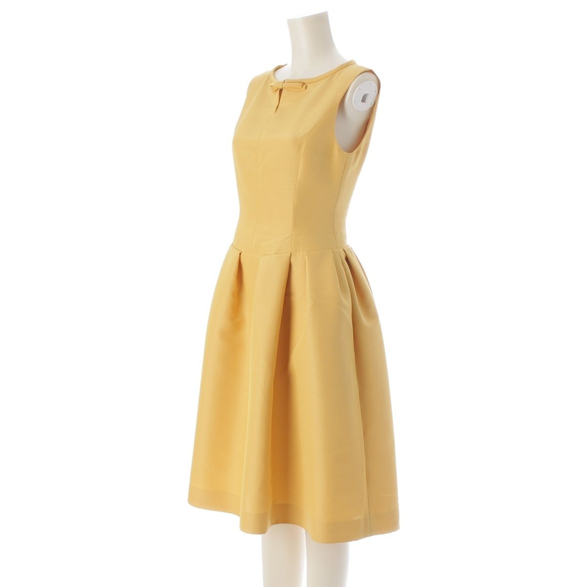 フォクシー ウール シルク アルドワーズ ノースリーブ ワンピース 34152 イエロー 38