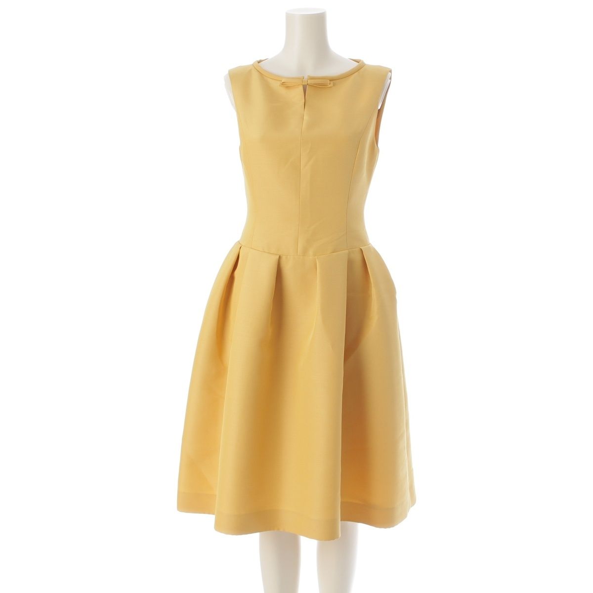 フォクシー ウール シルク アルドワーズ ノースリーブ ワンピース 34152 イエロー 38