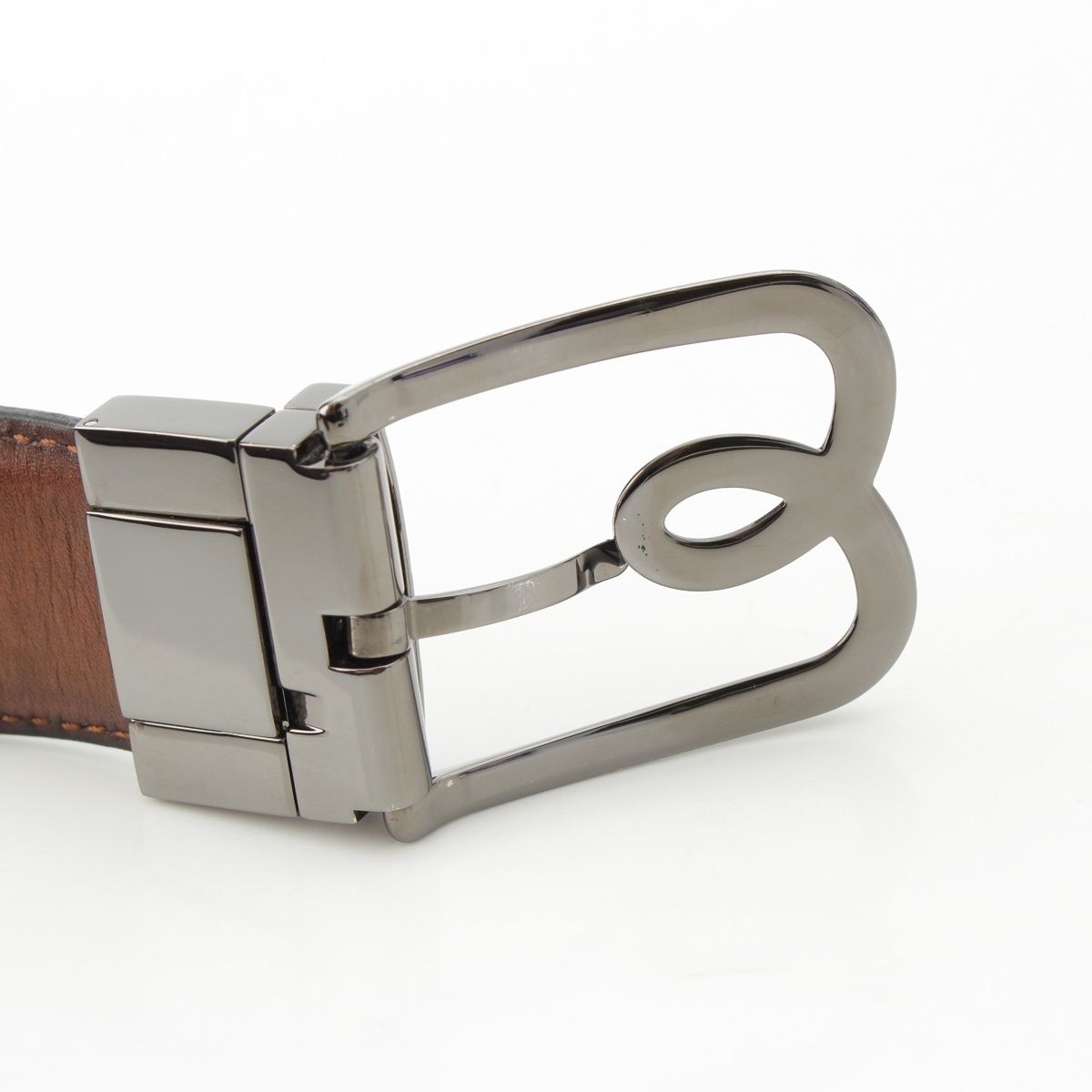 ◇ベルルッティ◇レザー/カリグラフィ/ベルト/ブランド　　リバーシブル Berluti ベルルッティ リバーシブル ベルト グレー カリグラフィ