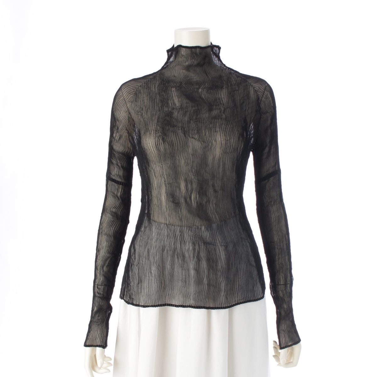 イッセイミヤケ 18年 シアープリーツ 長袖 カットソー トップス IM81FJ422 ブラック 2