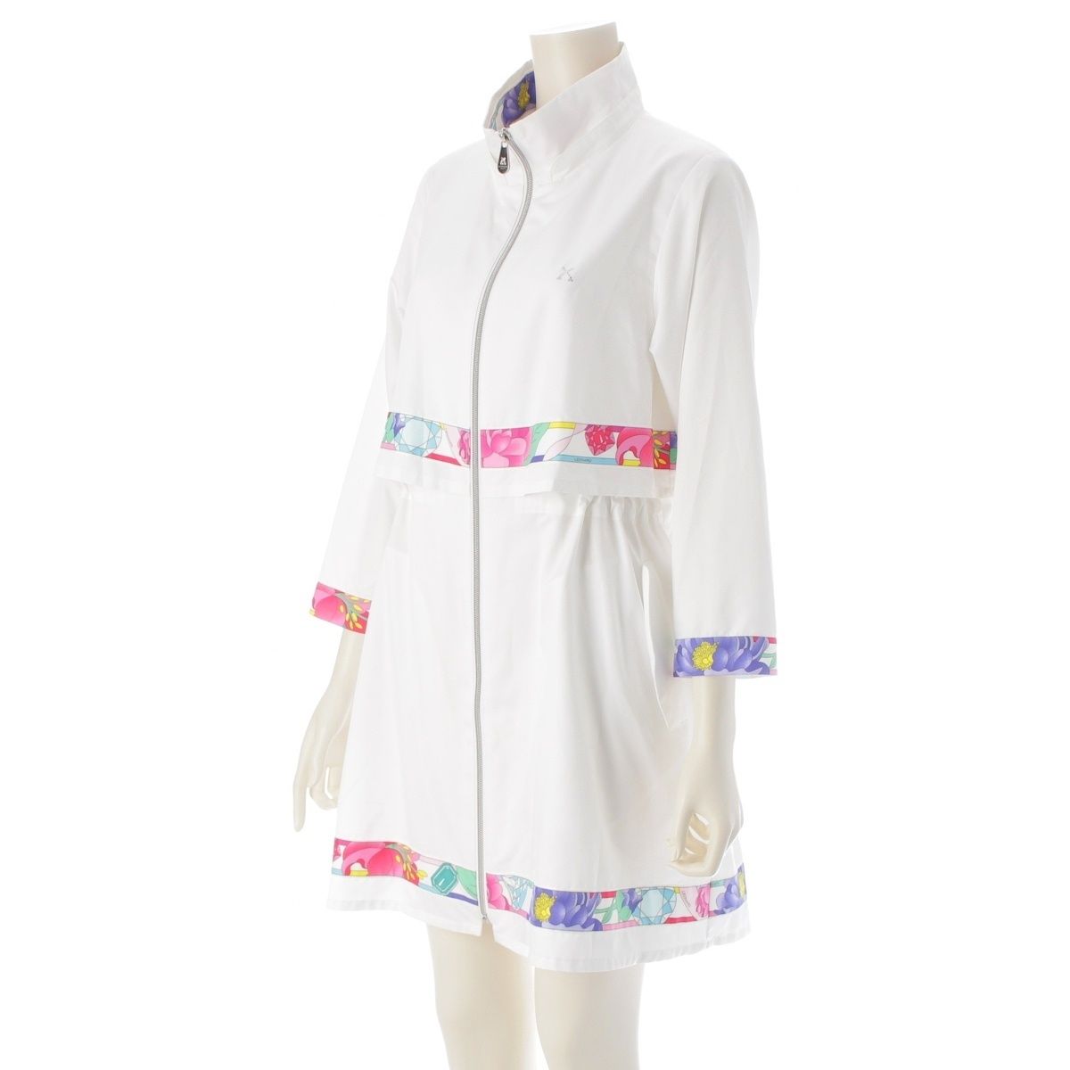 レオナールスポーツ ポリエステル ラインストーン ジャンパー ブルゾン ホワイト 38