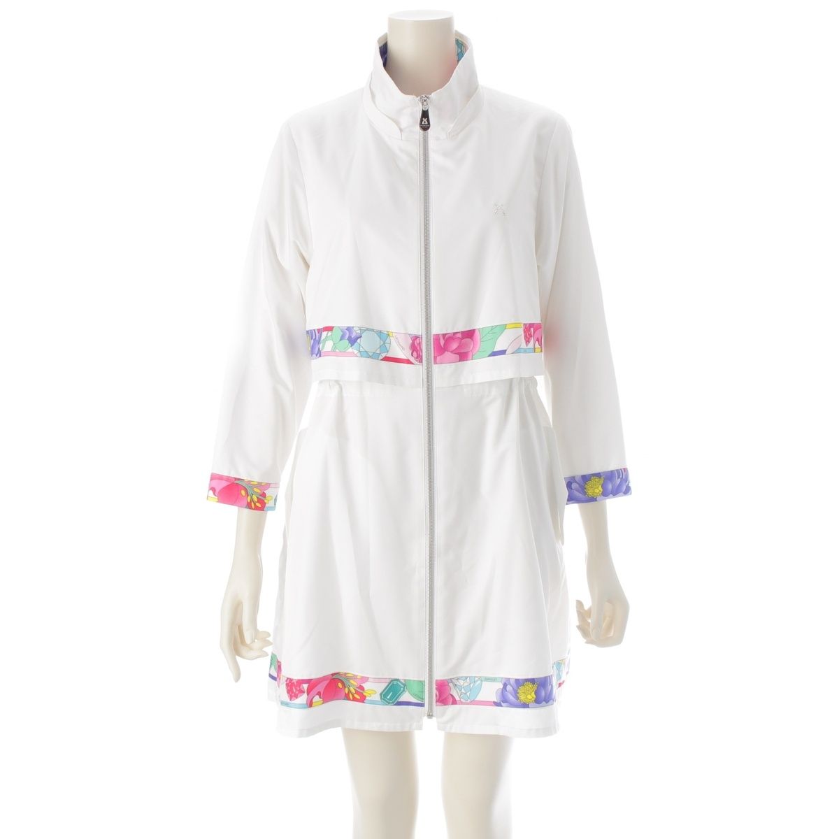 レオナールスポーツ ポリエステル ラインストーン ジャンパー ブルゾン ホワイト 38