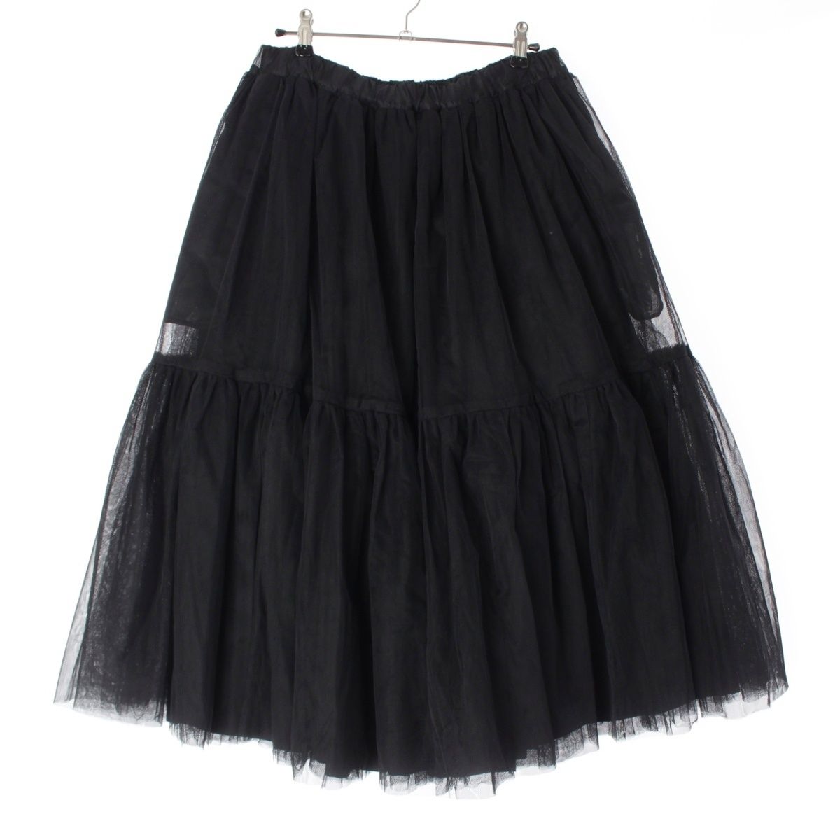 コムデギャルソン コムデギャルソン AD2021 ナイロン チュール ギャザー ボリューム スカート RH-S026 ブラック M