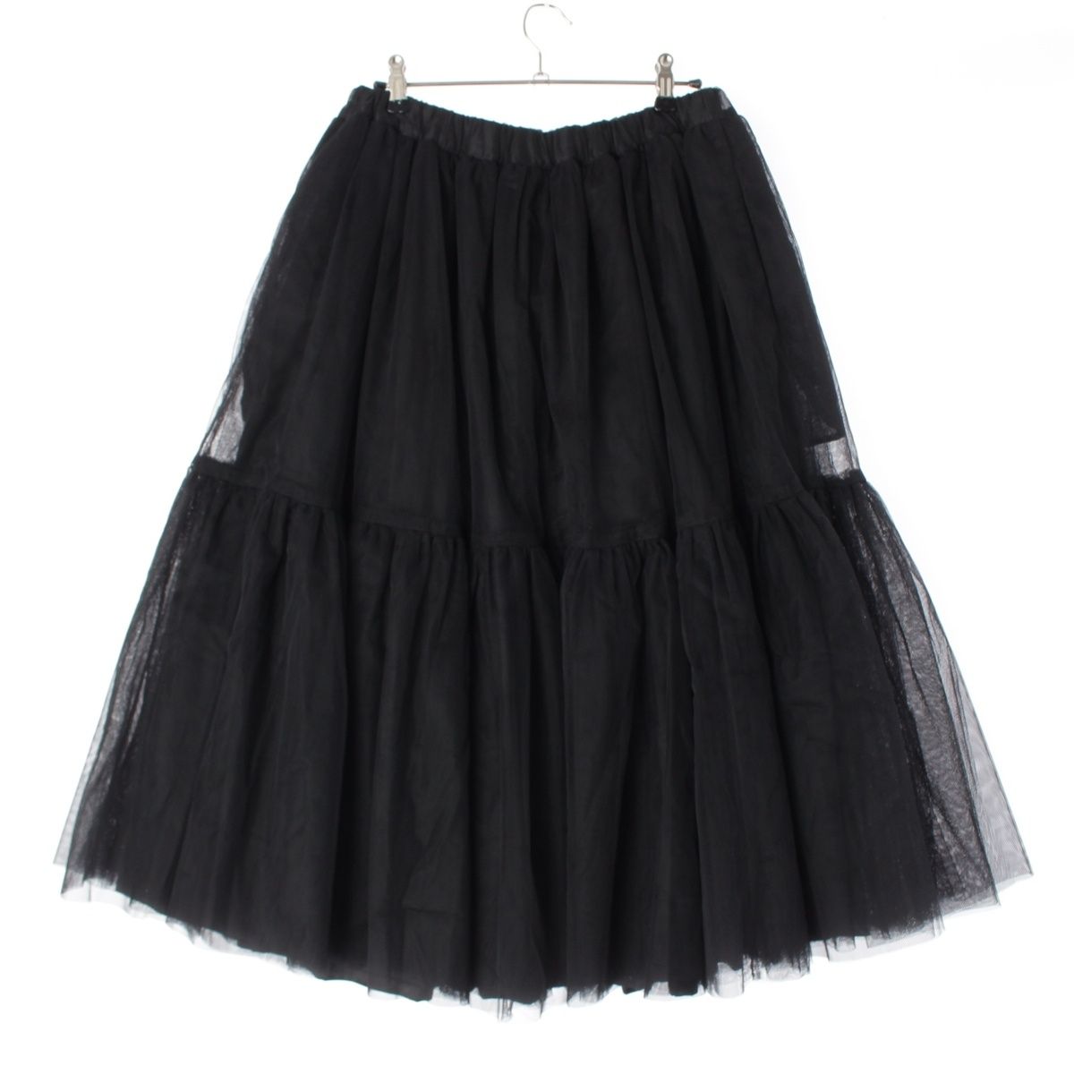 コムデギャルソン コムデギャルソン AD2021 ナイロン チュール ギャザー ボリューム スカート RH-S026 ブラック M