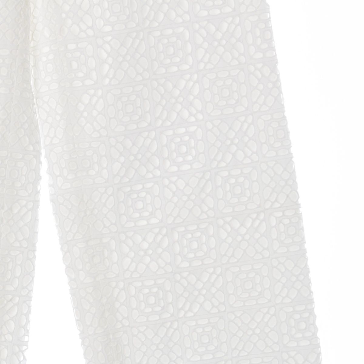 ドゥロワー 23SS コットン エンブロ レースドロストパンツ 刺繍 ワイドスラックス パンツ 6514-299-1320 ホワイト 34 DECORATOM_COM_BR