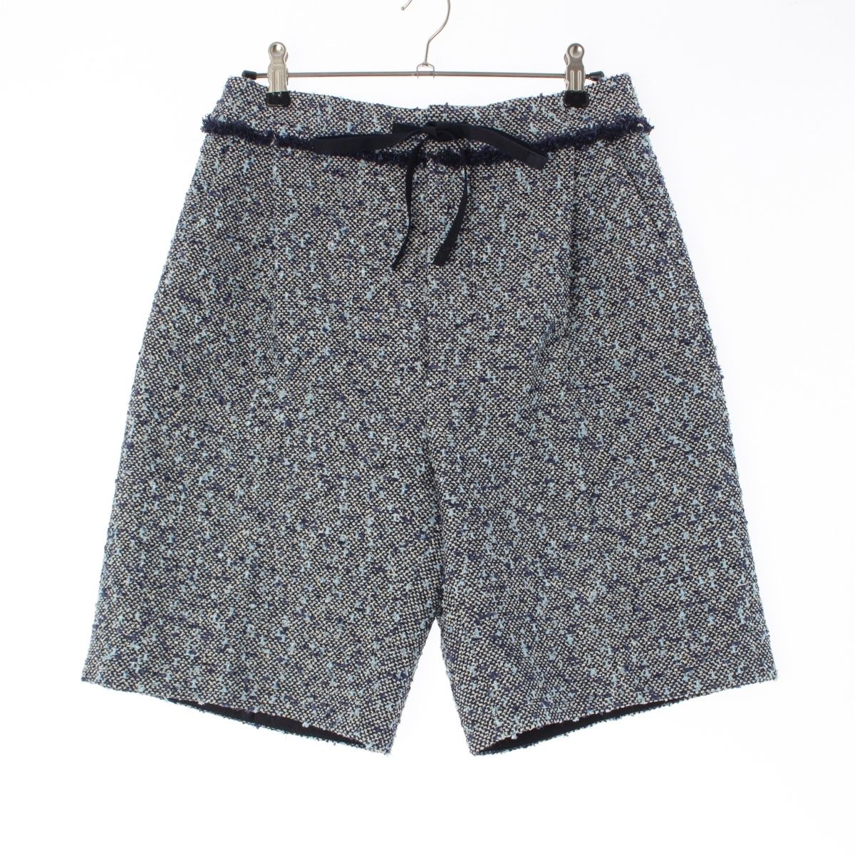 ドゥロワー ツイード ラメ ドローストリング ショートパンツ ボトムス 6519-236-1038 ブルー ネイビー系 36