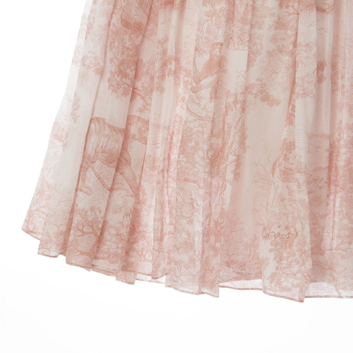 クリスチャンディオール 19SS コットン 総柄 トワルドュジュイ ボリューム フ スカート ボトムス 911J29A3802 ホワイト ピンク 36 GULLKHAN_COM