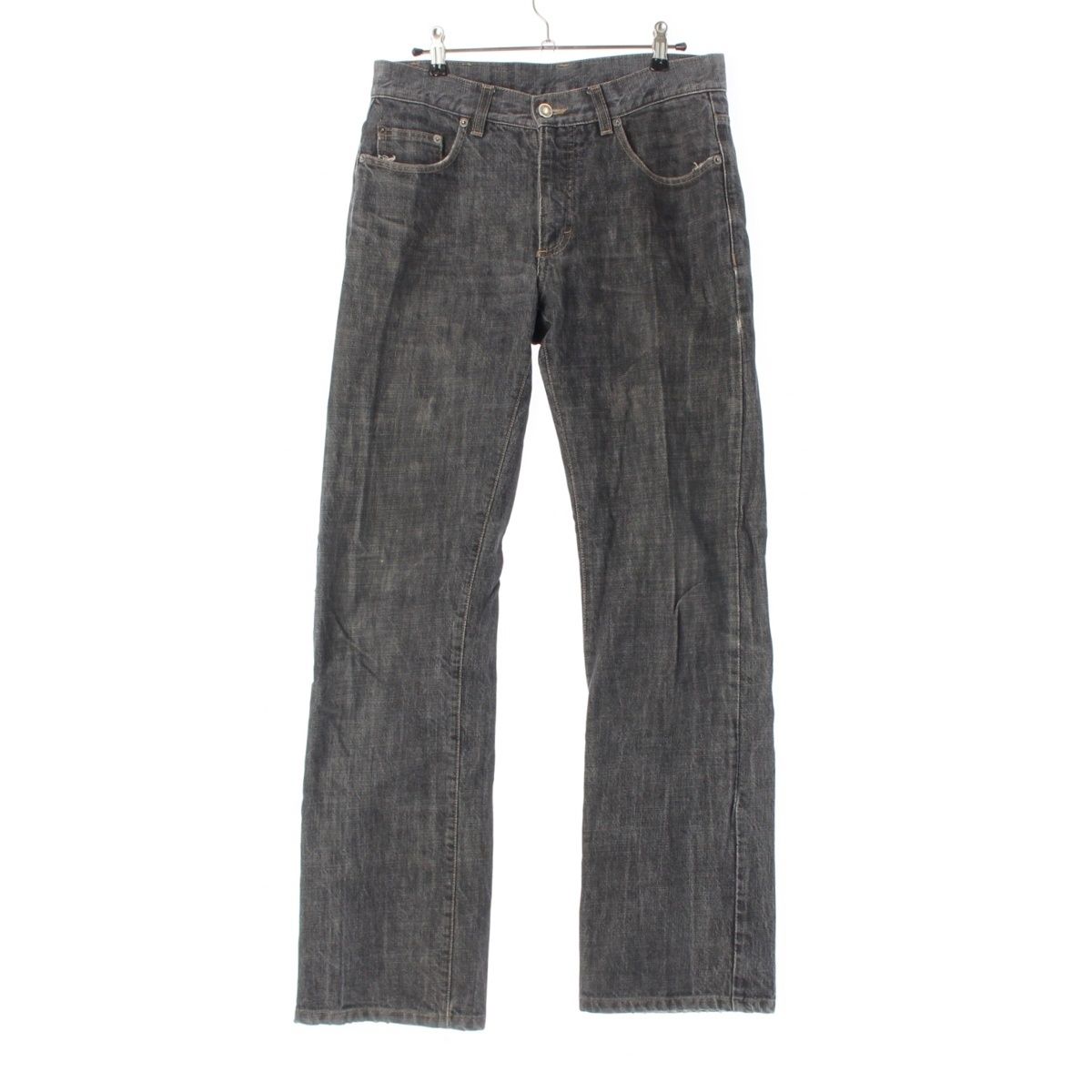 グッチ コットン トムフォード期 ロマンティックG セミフ ダメージ加工 デニムパンツ ジーンズ ボトムス ブラック 46