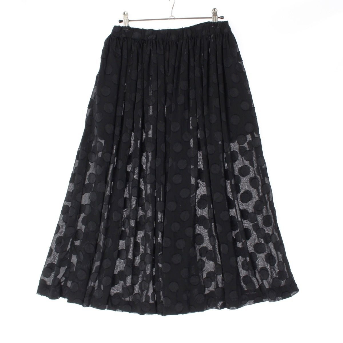 コムデギャルソン AD2020 ドット カットジャガード ロング スカート ボトムス GG-S022 ブラック M