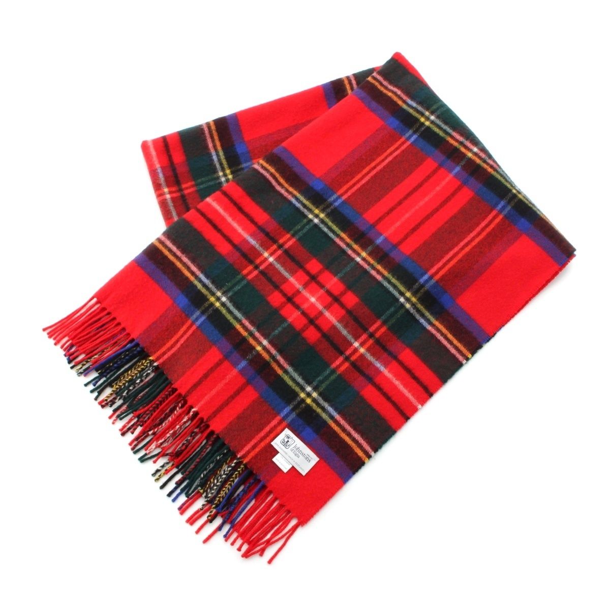 ジョンストンズオブエルガン Johnstons of Elgin カシミヤ チェック柄 大判 マフラー ストール レッド